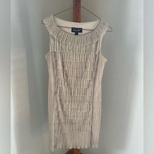 Vintage metallic shimmer ruffle dress by Connected size 8P 90s Y2K